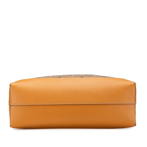 グッチ ×ディズニー GGスプリーム ミディアム ハンドバッグ トートバッグ 547947 ベージュ PVC レザー レディース GUCCI 【中古】