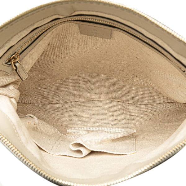 グッチ GGキャンバス プリンシー シェリーライン 斜め掛け ショルダーバッグ 257065 ベージュ ホワイト キャンバス レザー レディース GUCCI 【中古】