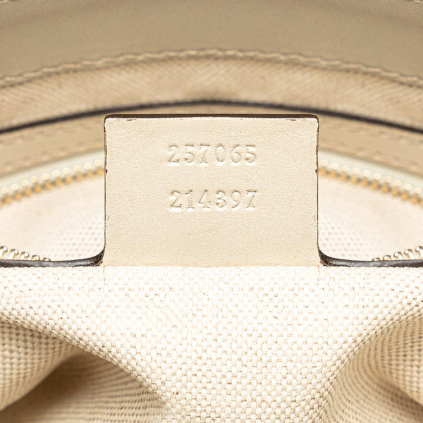 グッチ GGキャンバス プリンシー シェリーライン 斜め掛け ショルダーバッグ 257065 ベージュ ホワイト キャンバス レザー レディース GUCCI 【中古】