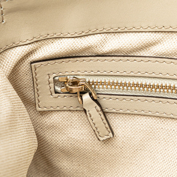 グッチ GGキャンバス プリンシー シェリーライン 斜め掛け ショルダーバッグ 257065 ベージュ ホワイト キャンバス レザー レディース GUCCI 【中古】