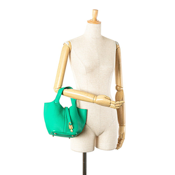 エルメス ピコタンロックPM ハンドバッグ グリーン トリヨンクレマンス レディース HERMES 【中古】