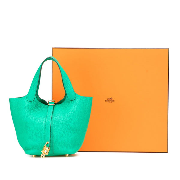 エルメス ピコタンロックPM ハンドバッグ グリーン トリヨンクレマンス レディース HERMES 【中古】