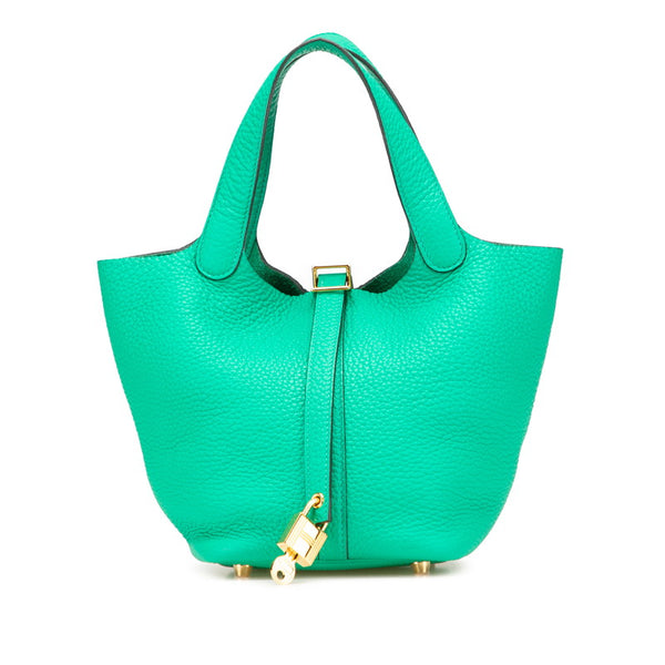 エルメス ピコタンロックPM ハンドバッグ グリーン トリヨンクレマンス レディース HERMES 【中古】