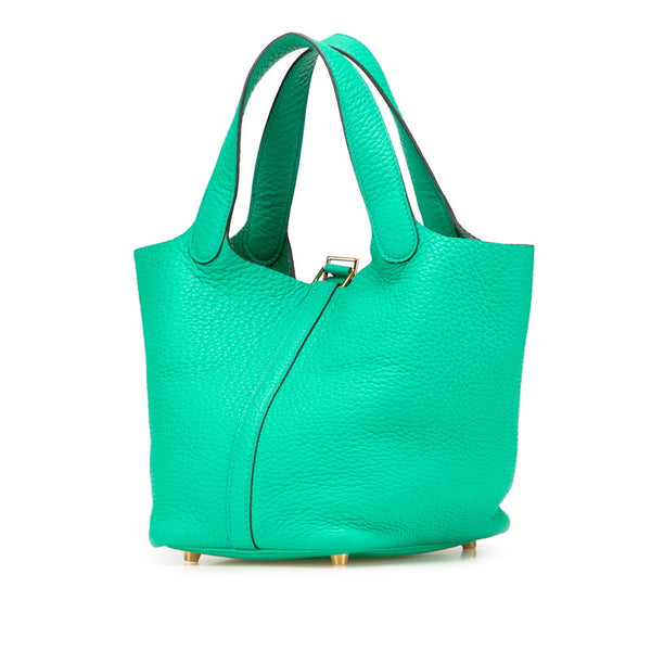 エルメス ピコタンロックPM ハンドバッグ グリーン トリヨンクレマンス レディース HERMES 【中古】