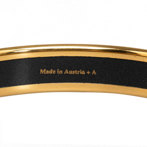 エルメス エマイユバングルPM ライオン 七宝焼き バングル ホワイト ブラウン ゴールド メッキ レディース HERMES 【中古】