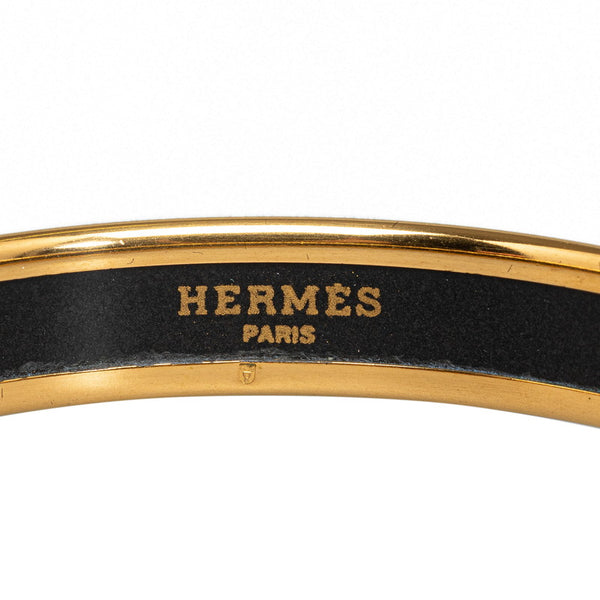 エルメス エマイユバングルPM ライオン 七宝焼き バングル ホワイト ブラウン ゴールド メッキ レディース HERMES 【中古】