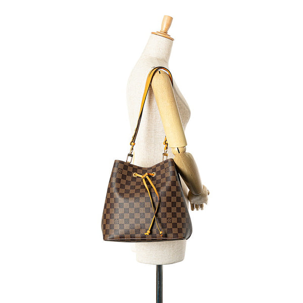 ルイ ヴィトン ダミエ ネオノエ ワンショルダーバッグ N40213 ブラウン オレンジ PVC レザー レディース LOUIS VUITTON 【中古】