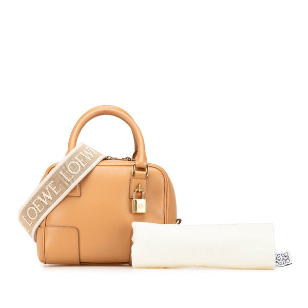 ロエベ アマソナ16 スクエア ミニハンドバッグ ショルダーバッグ 2WAY ブラウン レザー レディース LOEWE 【中古】