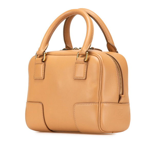ロエベ アマソナ16 スクエア ミニハンドバッグ ショルダーバッグ 2WAY ブラウン レザー レディース LOEWE 【中古】