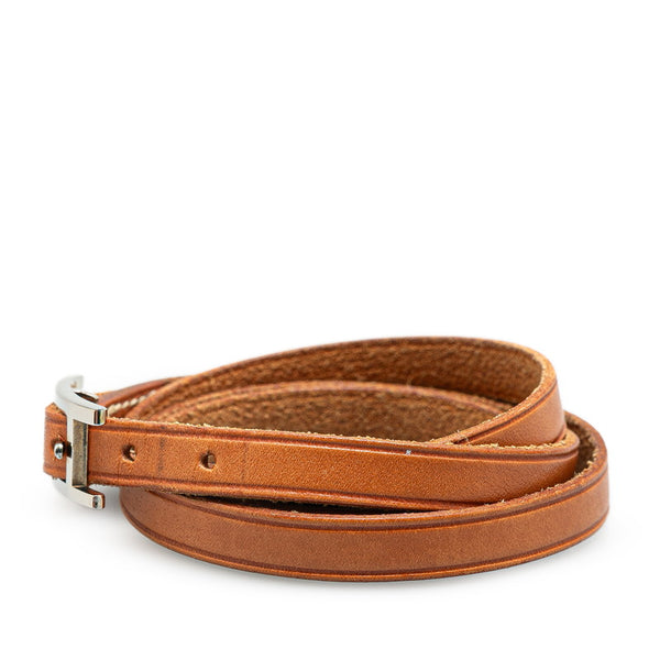エルメス アピ3 ブレスレット ブラウン レザー レディース HERMES 【中古】
