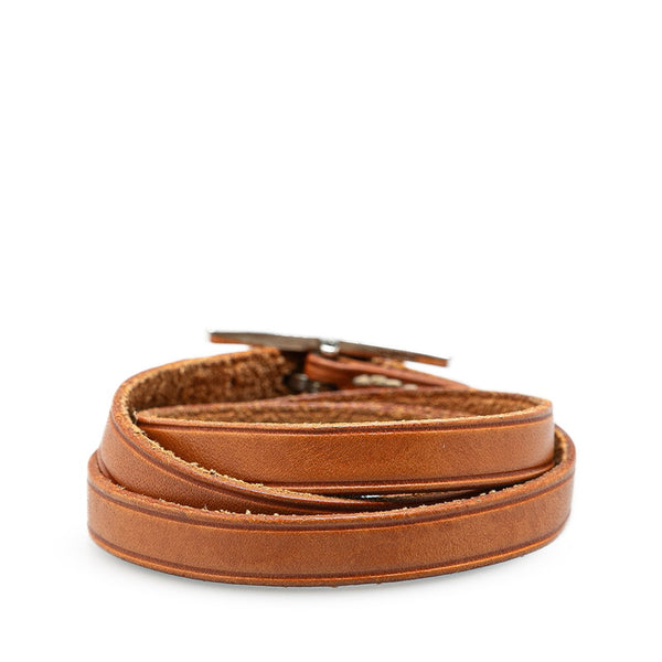 エルメス アピ3 ブレスレット ブラウン レザー レディース HERMES 【中古】