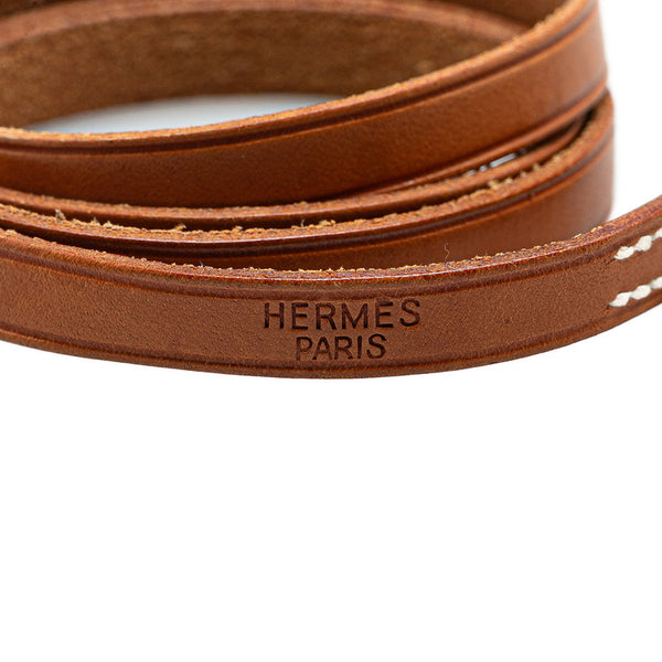エルメス アピ3 ブレスレット ブラウン レザー レディース HERMES 【中古】