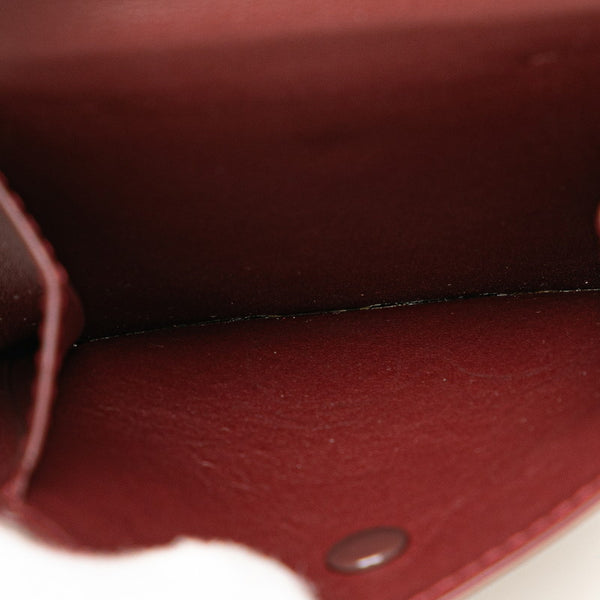 カルティエ マストライン 二つ折り財布 ワインレッド ボルドー レザー レディース CARTIER 【中古】