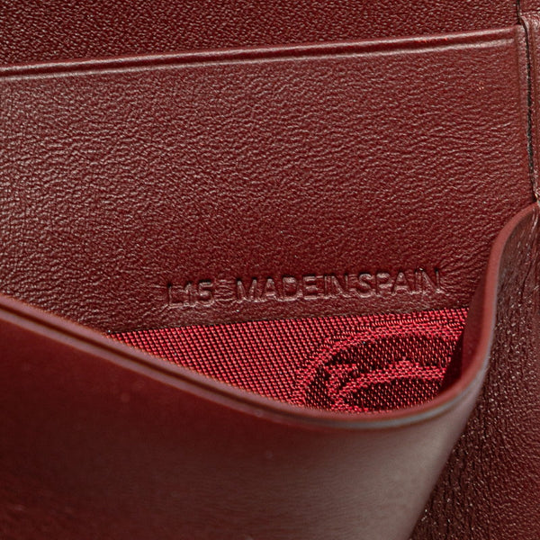 カルティエ マストライン 二つ折り財布 ワインレッド ボルドー レザー レディース CARTIER 【中古】