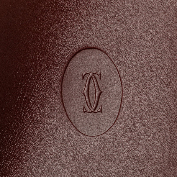 カルティエ マストライン 二つ折り財布 ワインレッド ボルドー レザー レディース CARTIER 【中古】