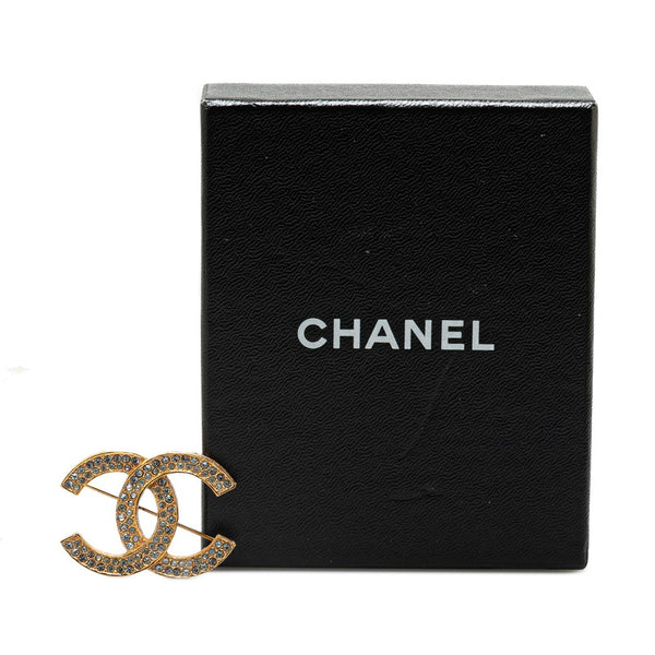 シャネル ココマーク ラインストーン ブローチ ゴールド メッキ レディース CHANEL 【中古】