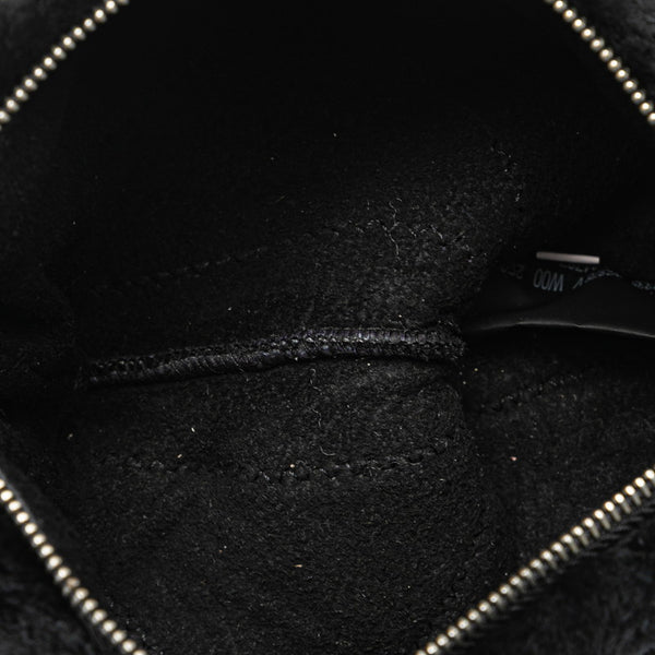 プラダ 三角ロゴプレート キルティング ムートン ハンドバッグ １BG378 ブラック シープファー レディース PRADA 【中古】