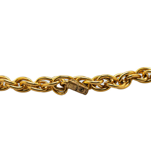 シャネル ココマーク ロゴ オーバル ネックレス ゴールド メッキ レディース CHANEL 【中古】