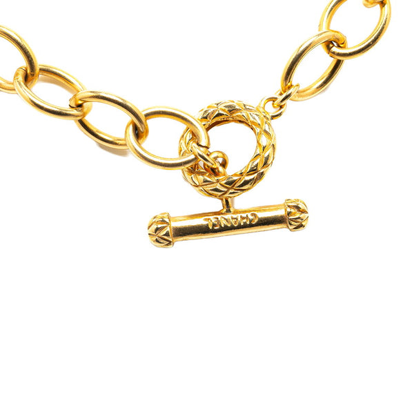 シャネル ヴィンテージ ココマーク ハートモチーフ ネックレス ゴールド メッキ レディース CHANEL 【中古】