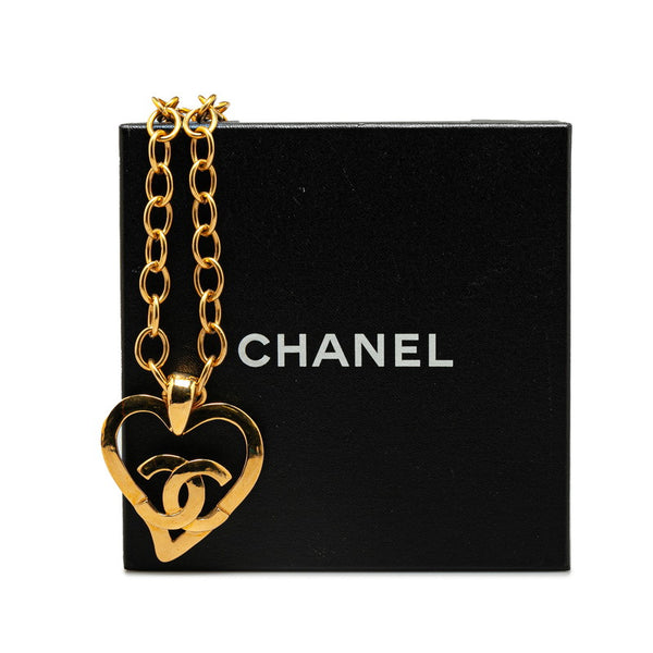 シャネル ヴィンテージ ココマーク ハートモチーフ ネックレス ゴールド メッキ レディース CHANEL 【中古】
