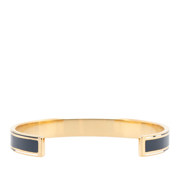 クリスチャンディオール ロゴ バングル ゴールド ネイビー メッキ レディース Christian Dior 【中古】