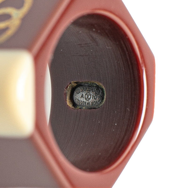 シャネル ココマーク スクエア リング 指輪 ブラウン ベージュ プラスチック レディース CHANEL 【中古】