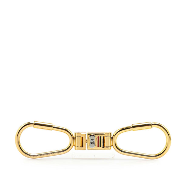 グッチ カラビナ シェリーライン キーホルダー キーリング ゴールド メッキ レディース GUCCI 【中古】