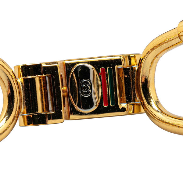 グッチ カラビナ シェリーライン キーホルダー キーリング ゴールド メッキ レディース GUCCI 【中古】