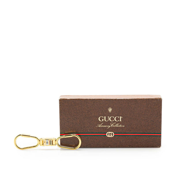 グッチ カラビナ シェリーライン キーホルダー キーリング ゴールド メッキ レディース GUCCI 【中古】