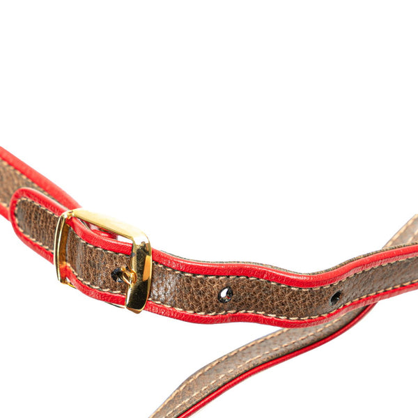 グッチ GGスプリーム オフィディア シェリーライン 斜め掛け ショルダーバッグ 001 261 ブラウン PVC レザー レディース GUCCI 【中古】