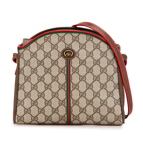 グッチ GGスプリーム オフィディア シェリーライン 斜め掛け ショルダーバッグ 001 261 ブラウン PVC レザー レディース GUCCI 【中古】
