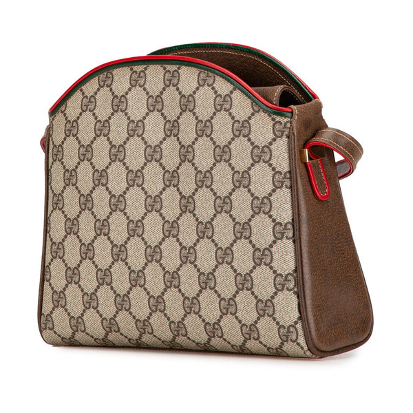 グッチ GGスプリーム オフィディア シェリーライン 斜め掛け ショルダーバッグ 001 261 ブラウン PVC レザー レディース GUCCI 【中古】