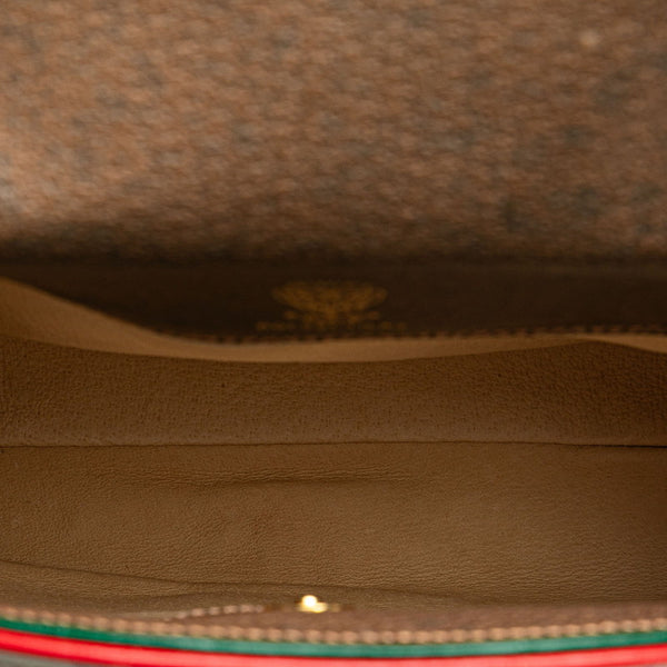 グッチ GGスプリーム オフィディア シェリーライン 斜め掛け ショルダーバッグ 001 261 ブラウン PVC レザー レディース GUCCI 【中古】