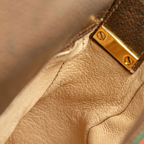 グッチ GGスプリーム オフィディア シェリーライン 斜め掛け ショルダーバッグ 001 261 ブラウン PVC レザー レディース GUCCI 【中古】