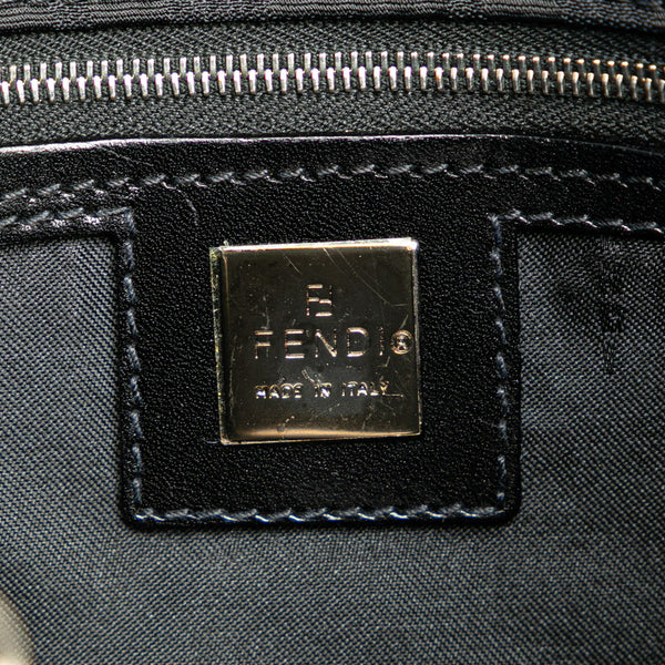 フェンディ ズッカ トートバッグ ブラック ナイロン レザー レディース FENDI 【中古】