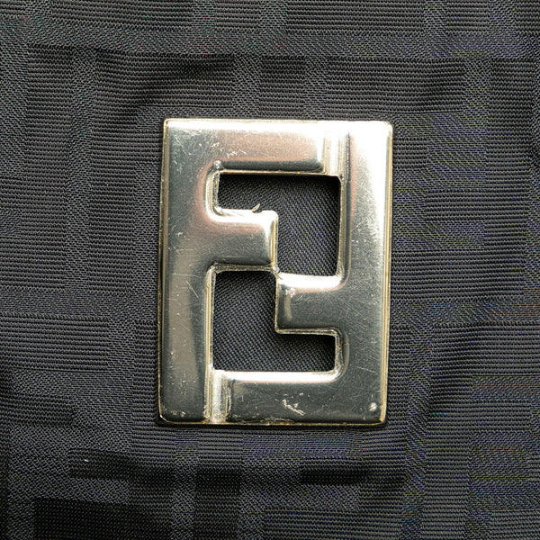 フェンディ ズッカ トートバッグ ブラック ナイロン レザー レディース FENDI 【中古】