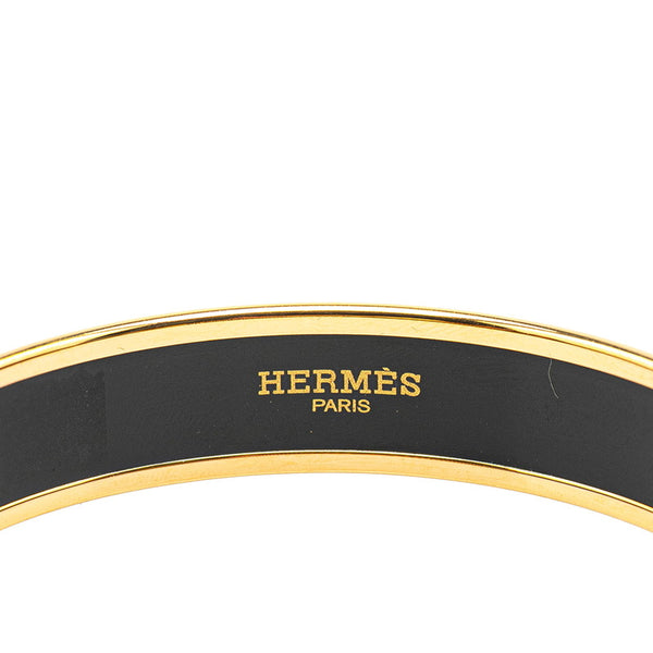エルメス エマイユGM カレーシュ バングル ゴールド ライトグリーン メッキ レディース HERMES 【中古】