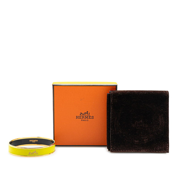 エルメス エマイユGM カレーシュ バングル ゴールド ライトグリーン メッキ レディース HERMES 【中古】
