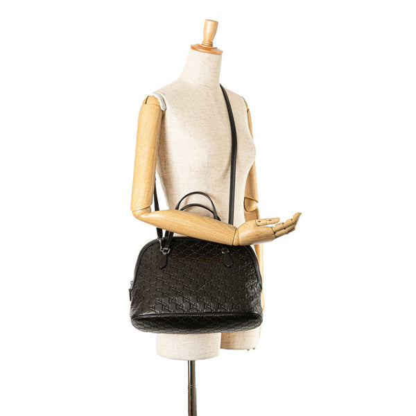 グッチ グッチシマ ハンドバッグ ショルダーバッグ２WAY 420023 ブラウン レザー キャンバス レディース GUCCI 【中古】