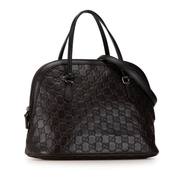 グッチ グッチシマ ハンドバッグ ショルダーバッグ２WAY 420023 ブラウン レザー キャンバス レディース GUCCI 【中古】