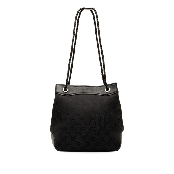 グッチ GGキャンバス ハンドバッグ 109143 ブラック キャンバス レザー レディース GUCCI 【中古】