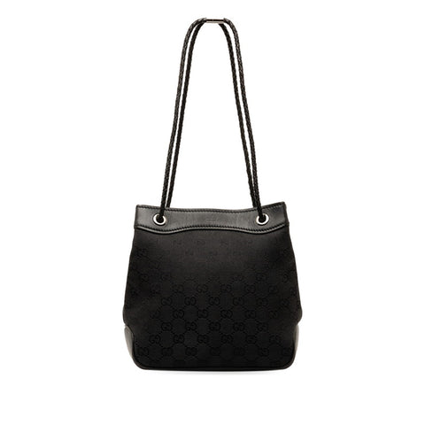 グッチ GGキャンバス ハンドバッグ 109143 ブラック キャンバス レザー レディース GUCCI 【中古】