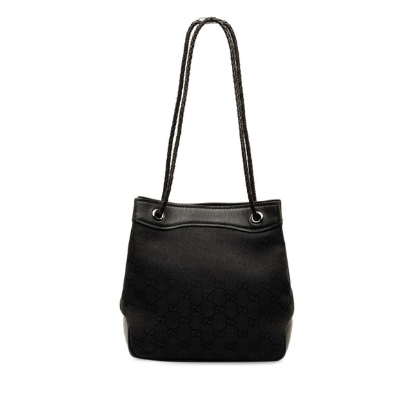 グッチ GGキャンバス ハンドバッグ 109143 ブラック キャンバス レザー レディース GUCCI 【中古】