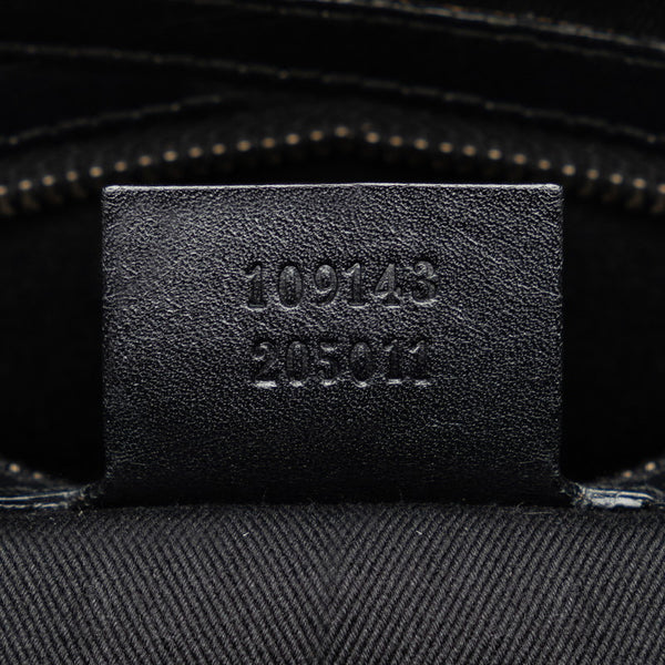 グッチ GGキャンバス ハンドバッグ 109143 ブラック キャンバス レザー レディース GUCCI 【中古】