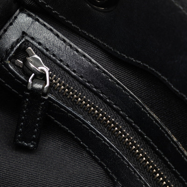 グッチ GGキャンバス ハンドバッグ 109143 ブラック キャンバス レザー レディース GUCCI 【中古】