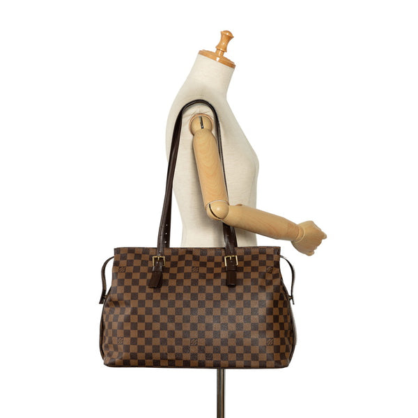 ルイ ヴィトン ダミエ チェルシー トートバッグ ショルダーバッグ N51119 ブラウン PVC レザー レディース LOUIS VUITTON 【中古】