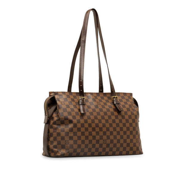 ルイ ヴィトン ダミエ チェルシー トートバッグ ショルダーバッグ N51119 ブラウン PVC レザー レディース LOUIS VUITTON 【中古】