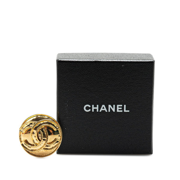 シャネル ヴィンテージ ココマーク ラウンド ブローチ ゴールド メッキ レディース CHANEL 【中古】