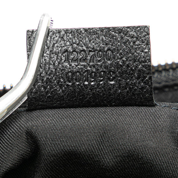 グッチ GGキャンバス 斜め掛け ショルダーバッグ 122790 ブラック キャンバス レザー レディース GUCCI 【中古】