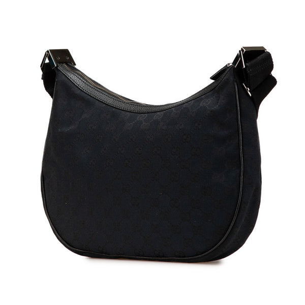 グッチ GGキャンバス 斜め掛け ショルダーバッグ 122790 ブラック キャンバス レザー レディース GUCCI 【中古】